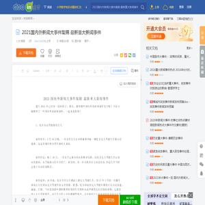 2021国内外新闻大事件集锦 最新重大新闻事件 - 豆丁网