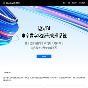 边界BI官网-电商数字化经营管理系统